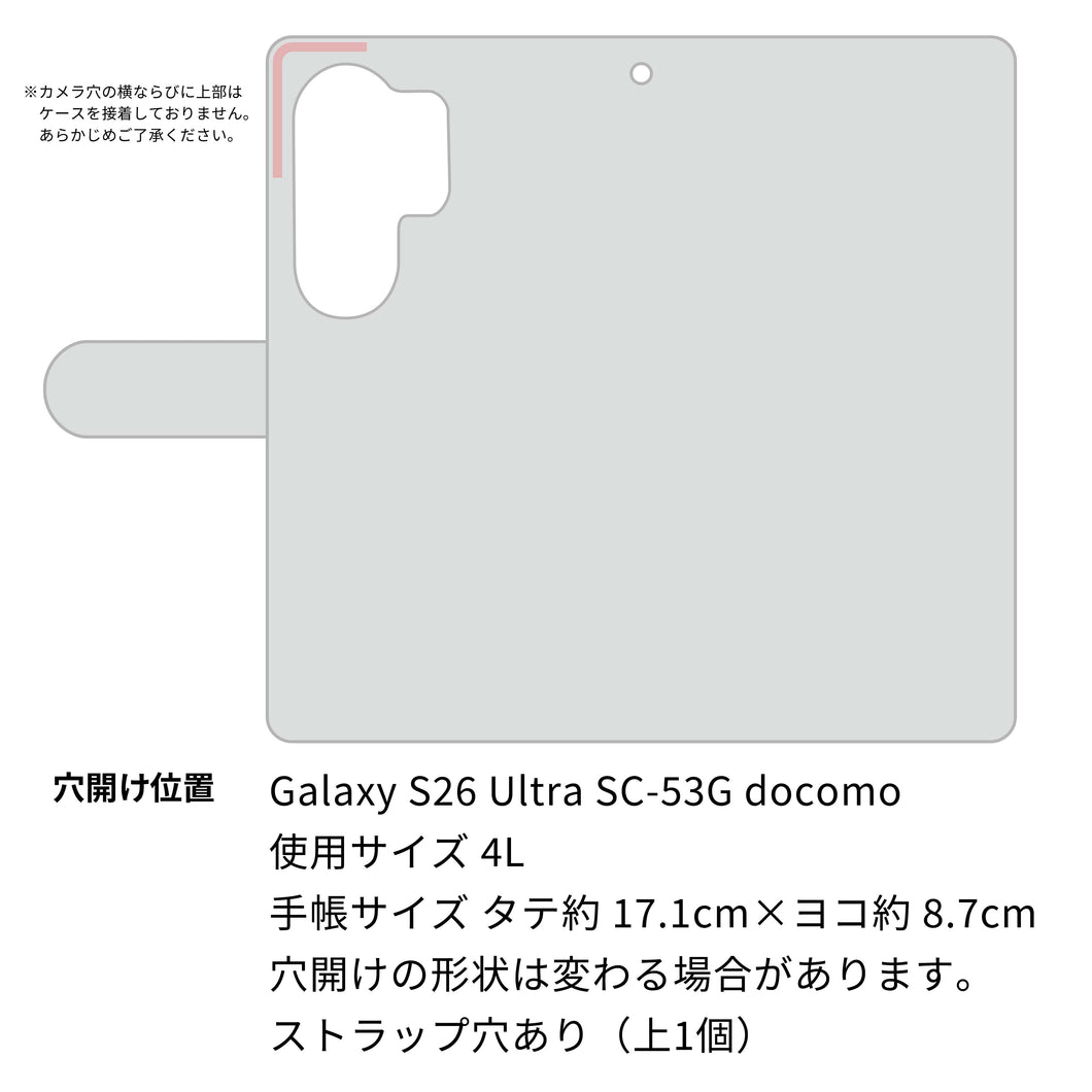 Galaxy S26 Ultra SC-53G docomo 高画質仕上げ プリント手帳型ケース ( 薄型スリム )ドットボーダー