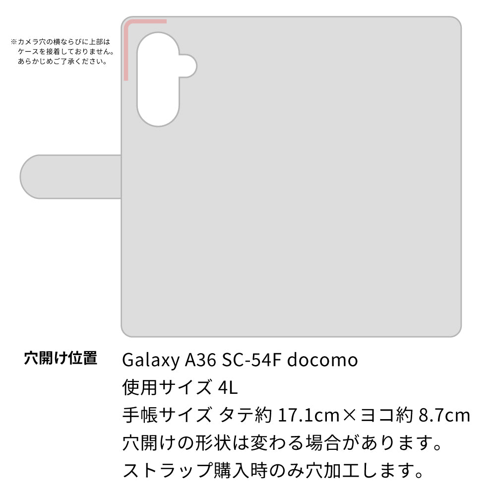 Galaxy A36 5G SC-54F docomo 水玉帆布×本革仕立て 手帳型ケース 耐衝撃