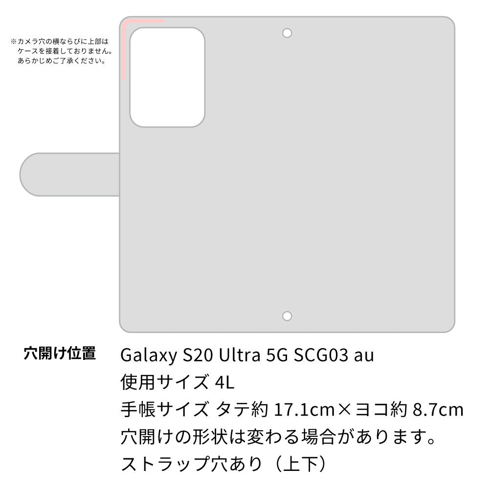 Galaxy S20 Ultra 5G SCG03 au かくれ市松模様 イタリアンレザー 手帳型ケース 耐衝撃