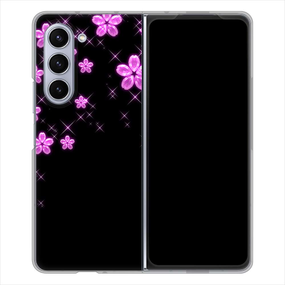 Galaxy Z Fold5 SCG22 au 019 桜クリスタル ハードケース 背面印刷