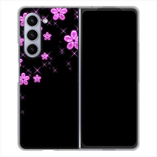 Galaxy Z Fold5 SCG22 au 019 桜クリスタル ハードケース 背面印刷