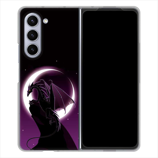 Galaxy Z Fold5 SCG22 au 037 三日月とドラゴン ハードケース 背面印刷