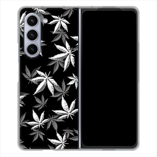 Galaxy Z Fold5 SCG22 au 064 モノトーン大麻ブラック ハードケース 背面印刷