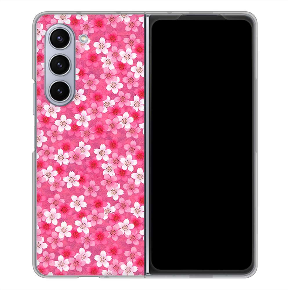 Galaxy Z Fold5 SCG22 au リバティプリント ハードケース 背面印刷
