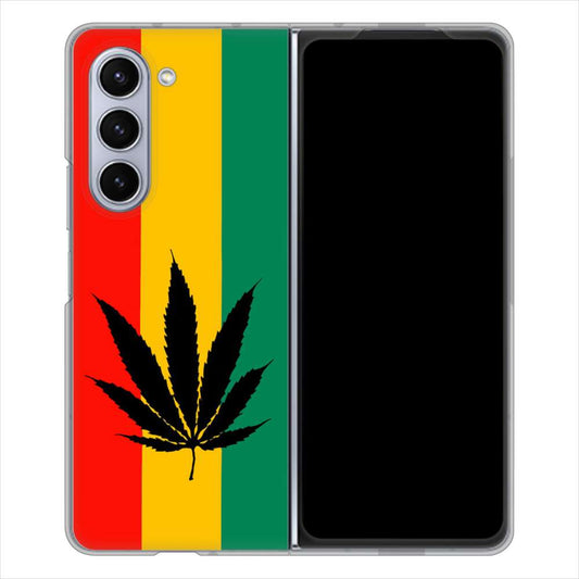 Galaxy Z Fold5 SCG22 au 083 大麻ラスタカラー ハードケース 背面印刷