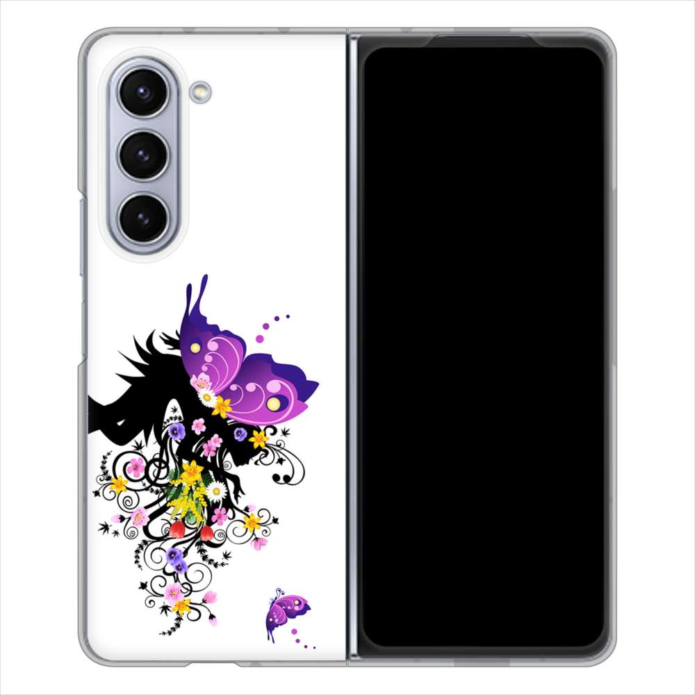 Galaxy Z Fold5 SCG22 au バタフライ ハードケース 背面印刷