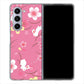 Galaxy Z Fold5 SCG22 au 149 桜と白うさぎ ハードケース 背面印刷