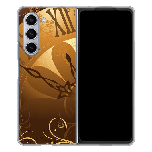 Galaxy Z Fold5 SCG22 au 185 時を刻む針 ハードケース 背面印刷