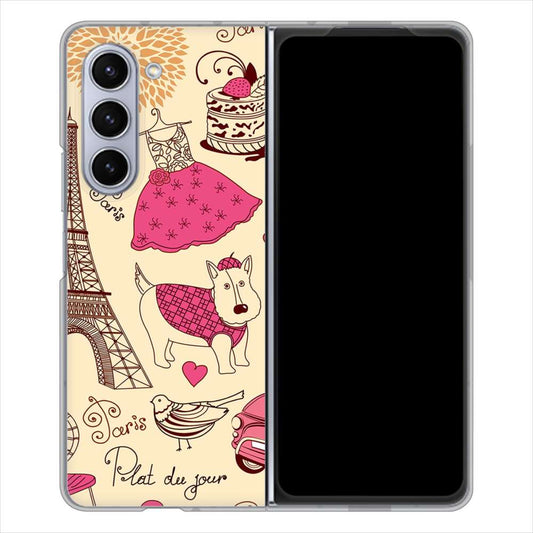 Galaxy Z Fold5 SCG22 au LOVE フランス ハードケース 背面印刷