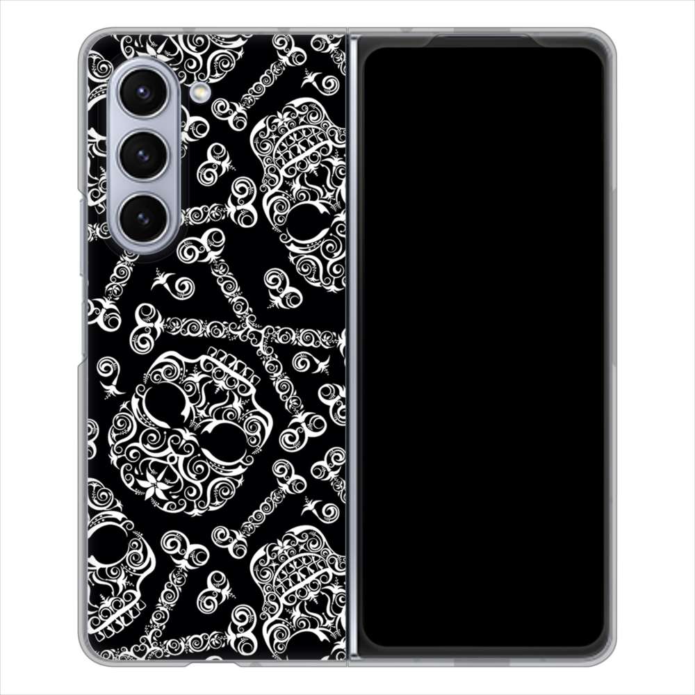 Galaxy Z Fold5 SCG22 au 363 ドクロの刺青 ハードケース 背面印刷