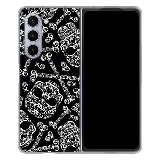 Galaxy Z Fold5 SCG22 au 363 ドクロの刺青 ハードケース 背面印刷