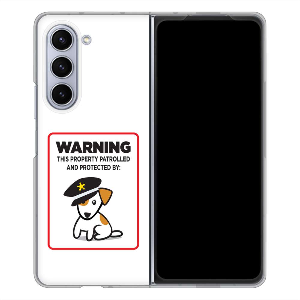 Galaxy Z Fold5 SCG22 au 374 猛犬注意 ハードケース 背面印刷