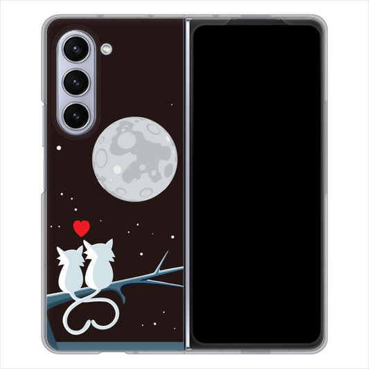 Galaxy Z Fold5 SCG22 au 夜とネコ ハードケース 背面印刷