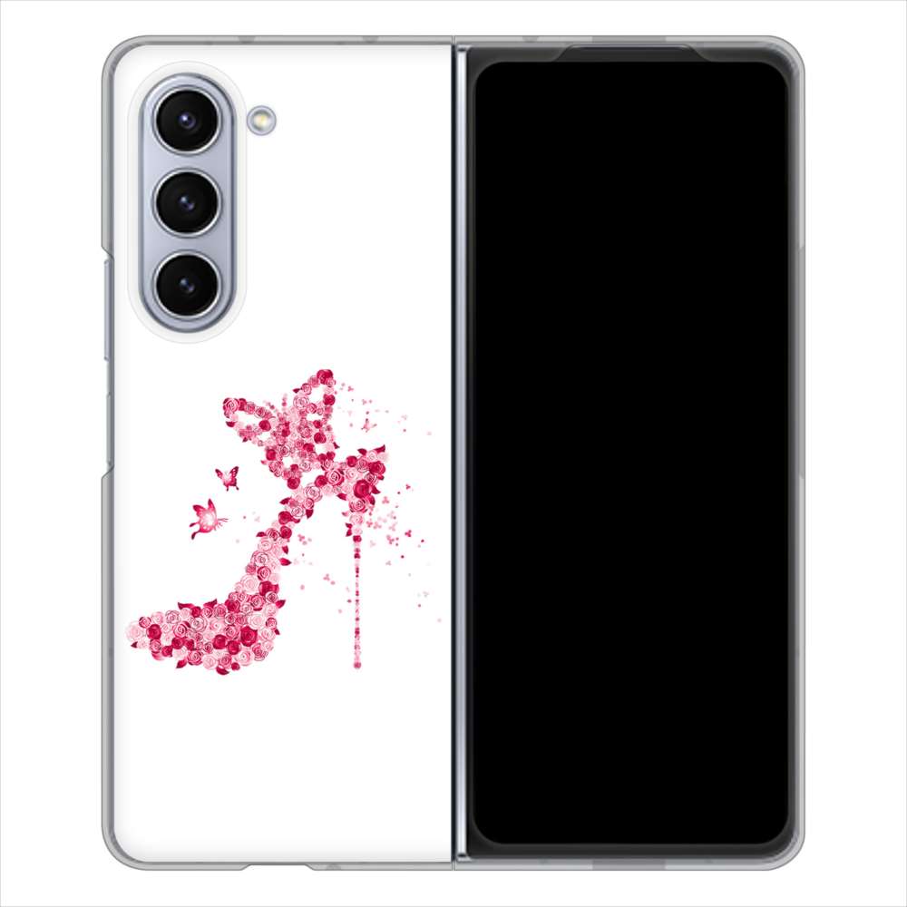 Galaxy Z Fold5 SCG22 au 387 薔薇のハイヒール ハードケース 背面印刷