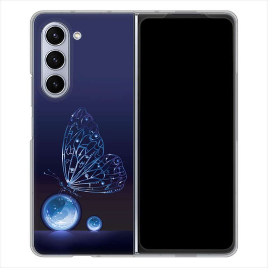 Galaxy Z Fold5 SCG22 au バタフライ ハードケース 背面印刷