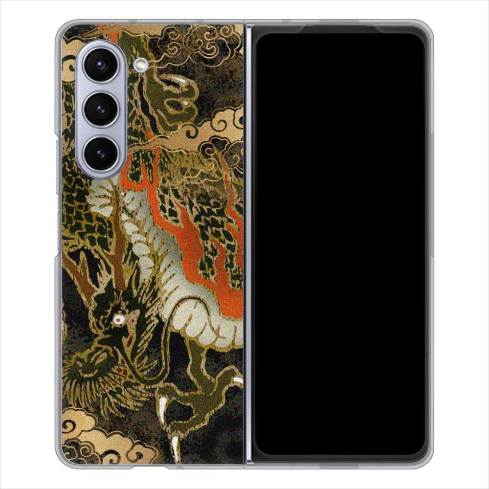 Galaxy Z Fold5 SCG22 au 558 いかずちを纏う龍 ハードケース 背面印刷
