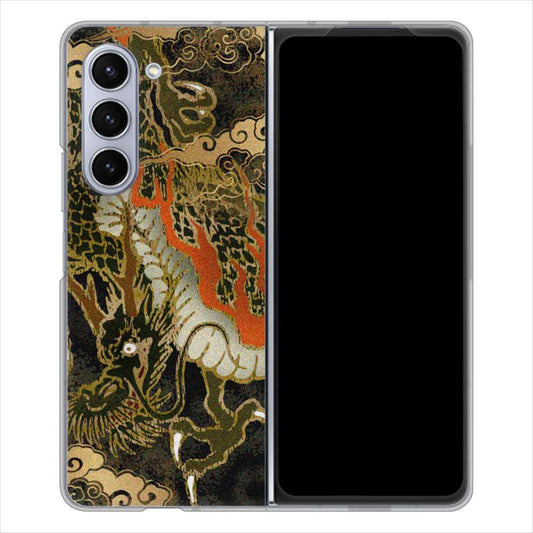Galaxy Z Fold5 SCG22 au 558 いかずちを纏う龍 ハードケース 背面印刷