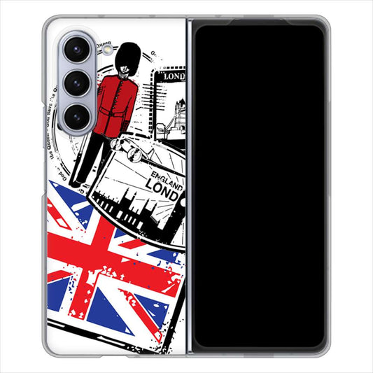 Galaxy Z Fold5 SCG22 au イギリスの風景 ハードケース 背面印刷