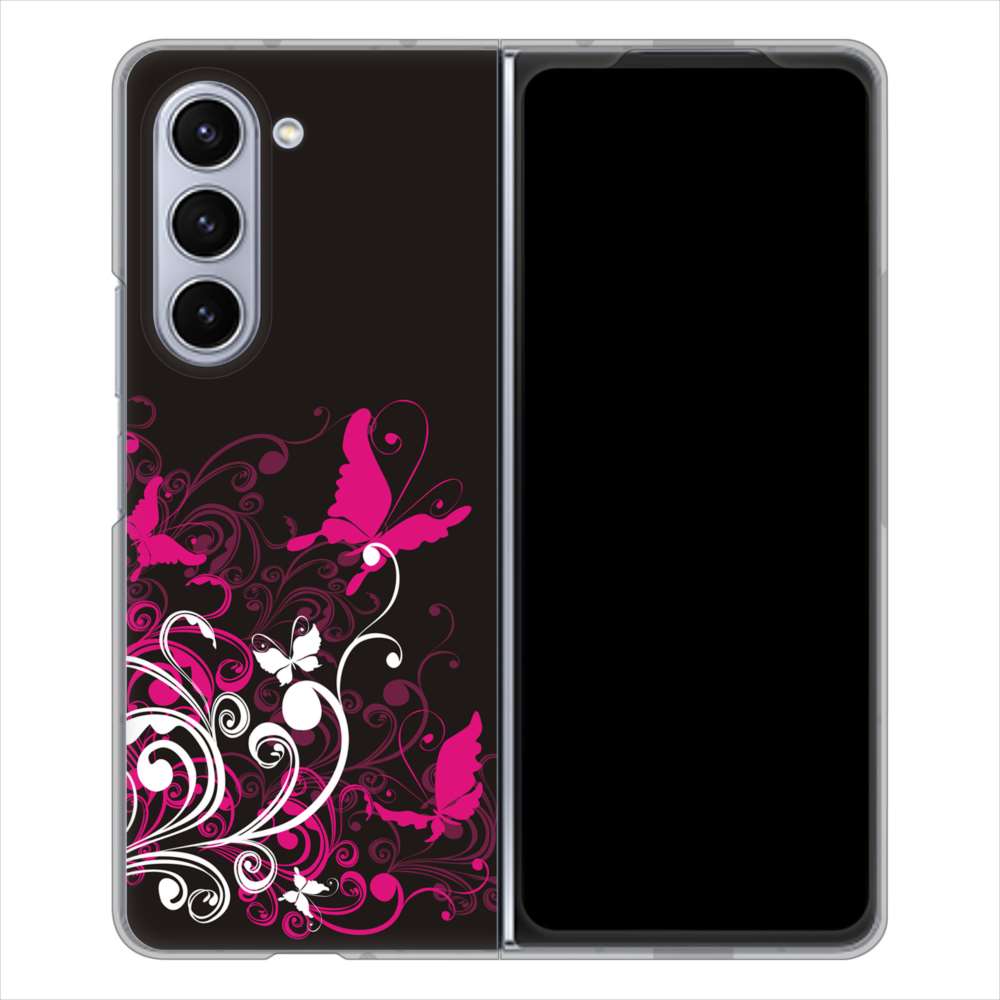 Galaxy Z Fold5 SCG22 au バタフライ ハードケース 背面印刷