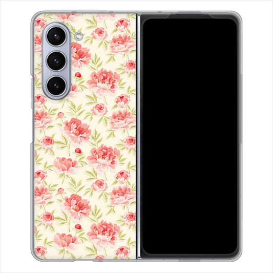Galaxy Z Fold5 SCG22 au 北欧の小花 ハードケース 背面印刷