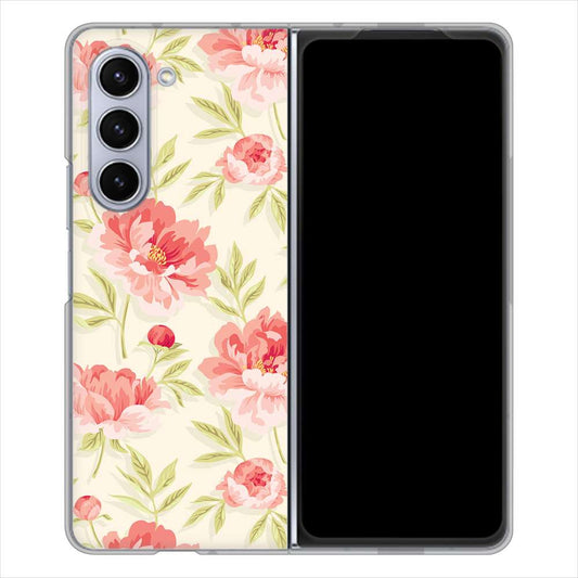 Galaxy Z Fold5 SCG22 au 北欧の小花 ハードケース 背面印刷