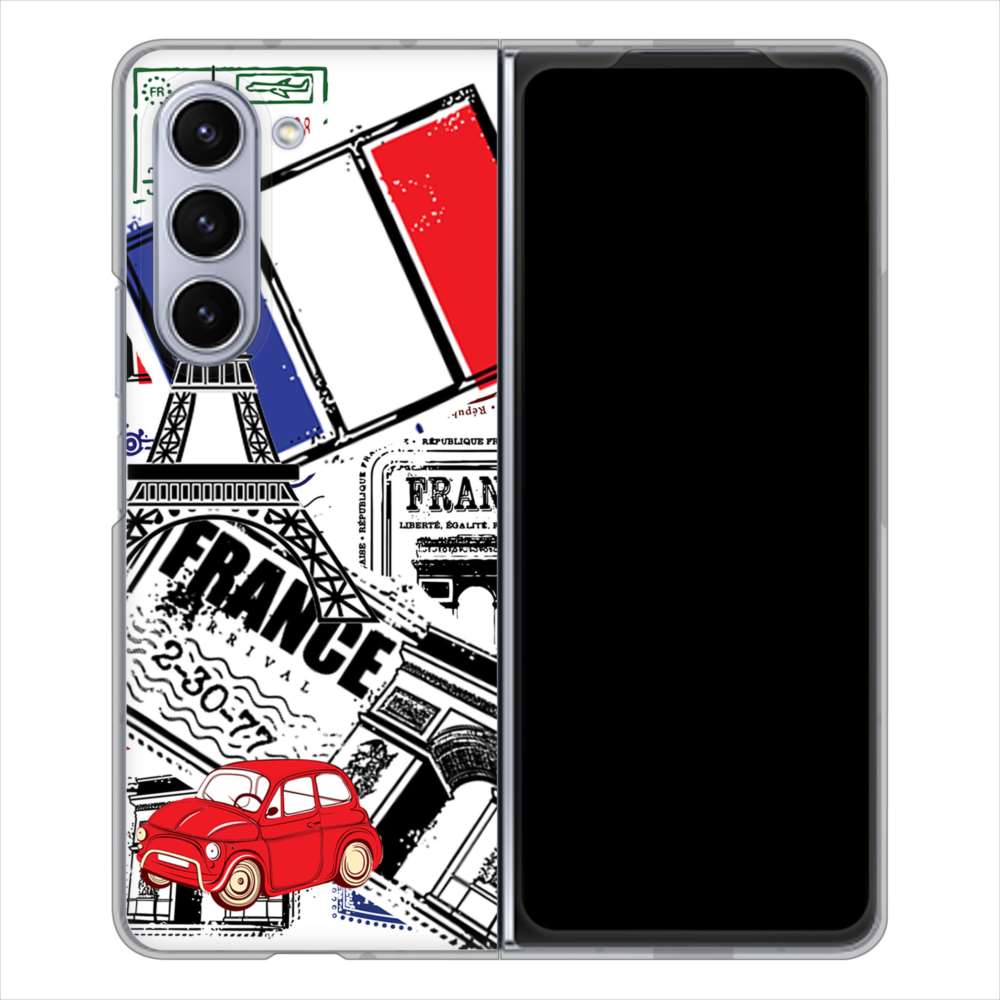 Galaxy Z Fold5 SCG22 au LOVE フランス ハードケース 背面印刷