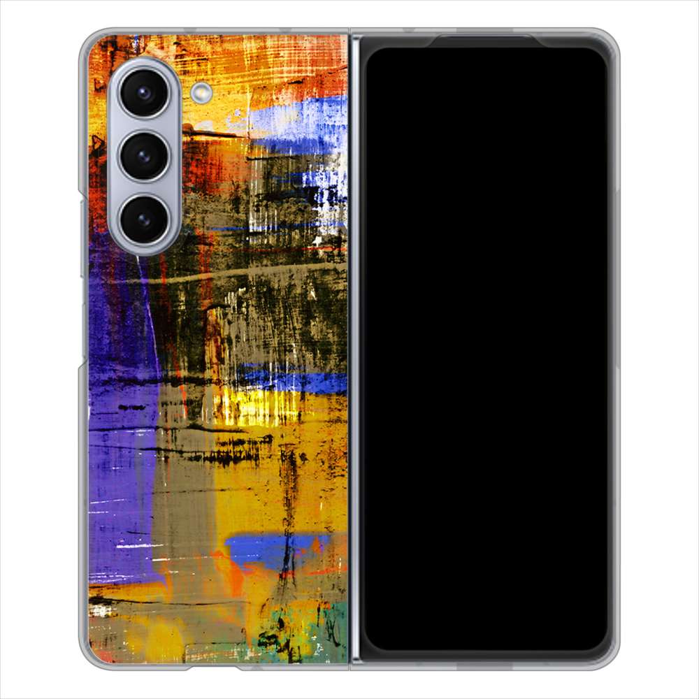 Galaxy Z Fold5 SCG22 au 609 クラッシュアートBL ハードケース 背面印刷