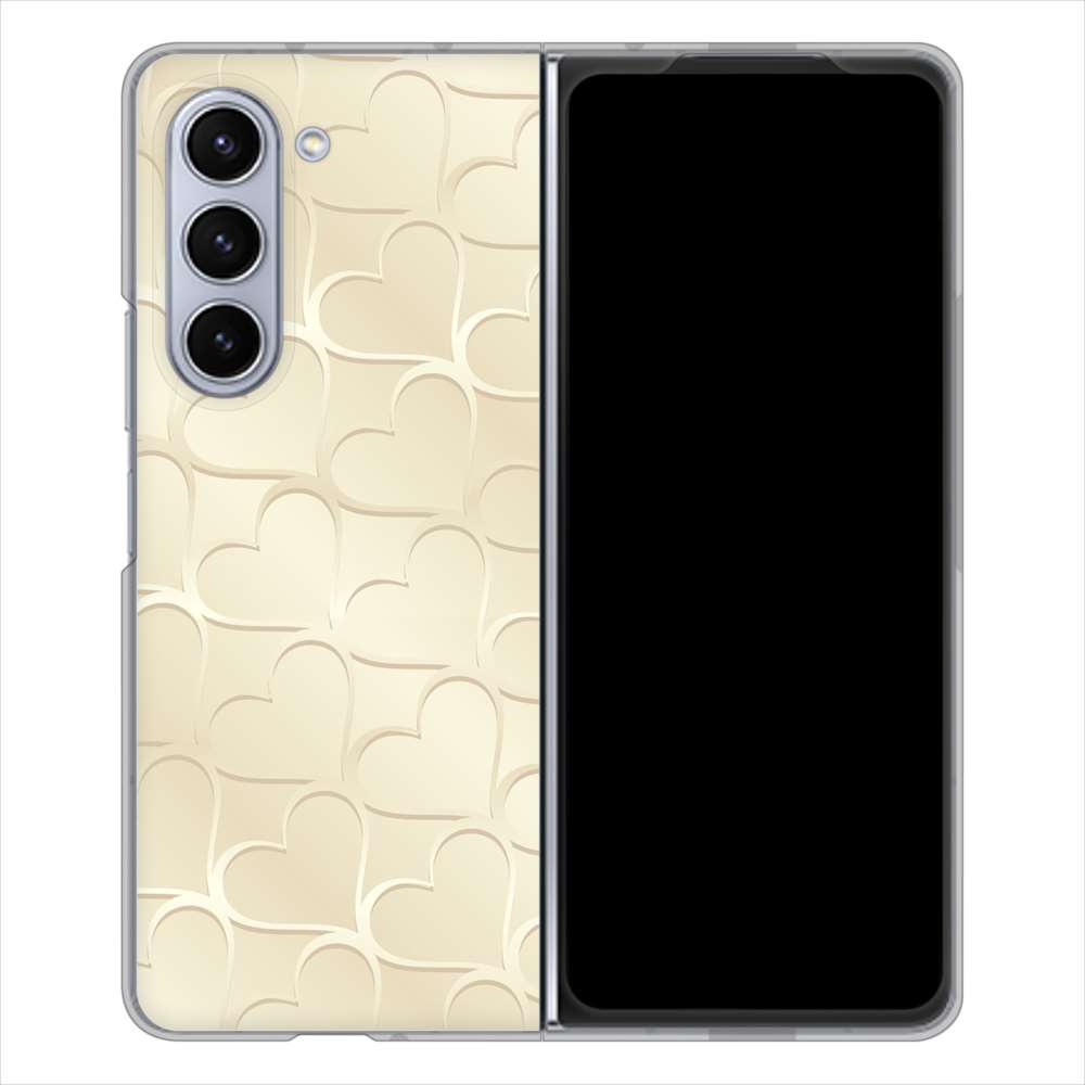 Galaxy Z Fold5 SCG22 au かくれハート ハードケース 背面印刷