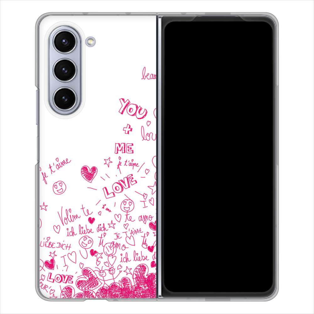 Galaxy Z Fold5 SCG22 au プリティハート ハードケース 背面印刷