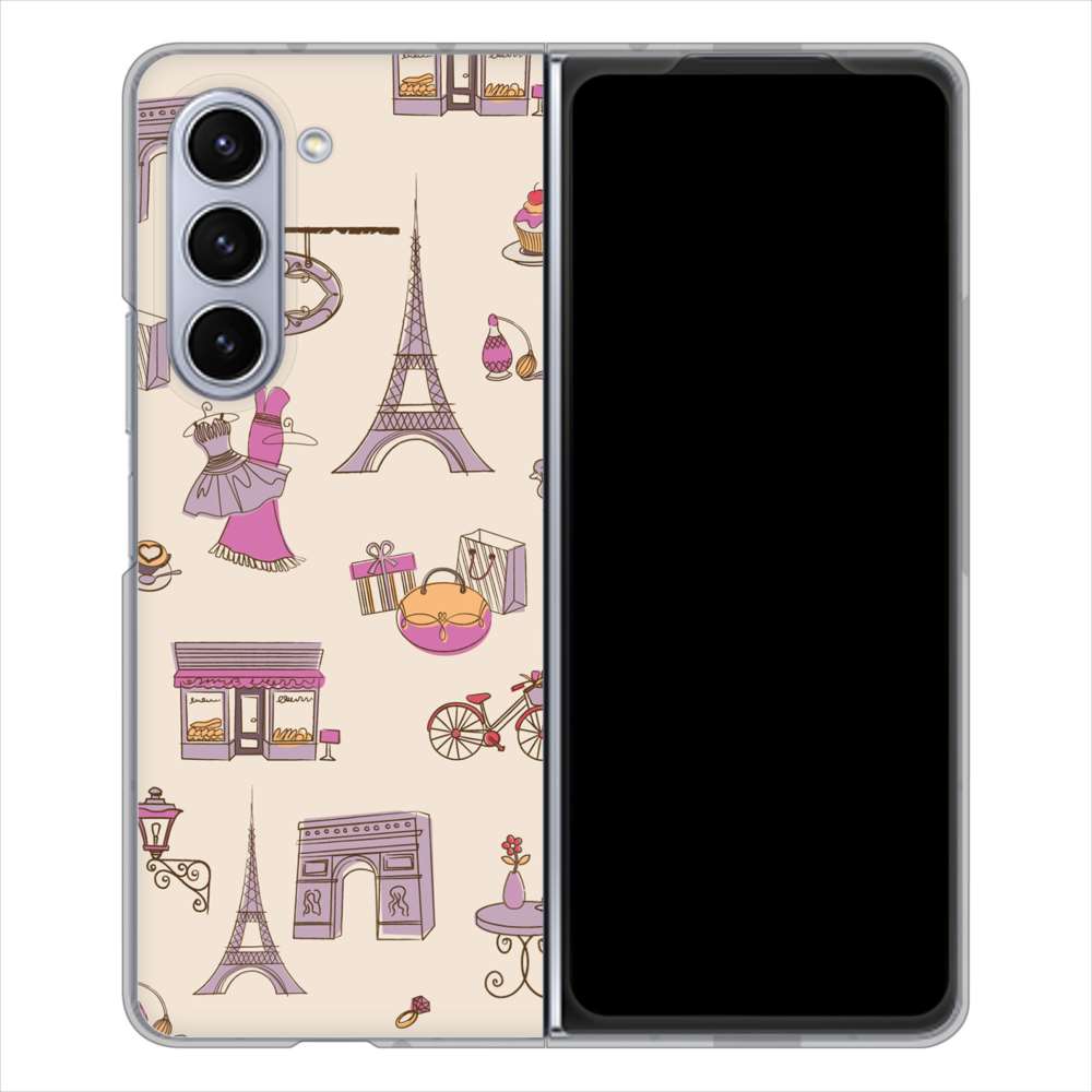 Galaxy Z Fold5 SCG22 au LOVE フランス ハードケース 背面印刷