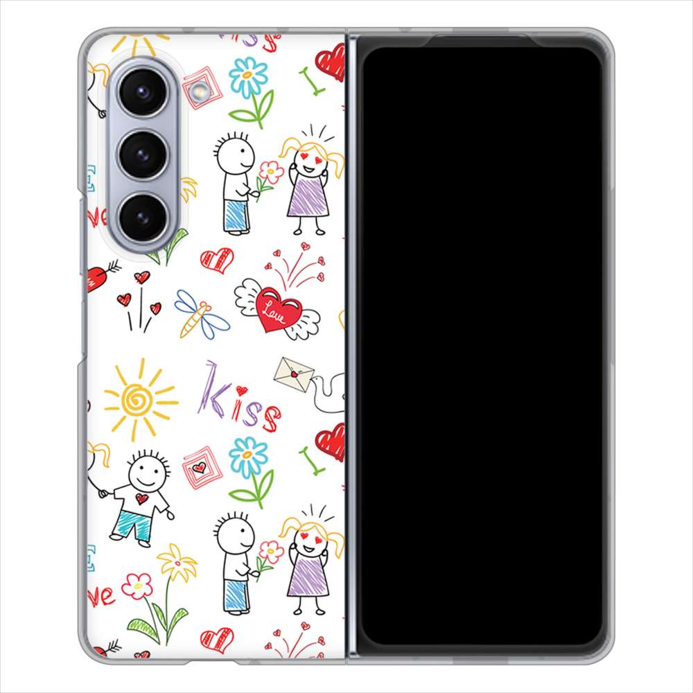 Galaxy Z Fold5 SCG22 au カップル＆ファミリー ハードケース 背面印刷