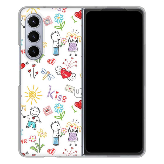 Galaxy Z Fold5 SCG22 au カップル＆ファミリー ハードケース 背面印刷
