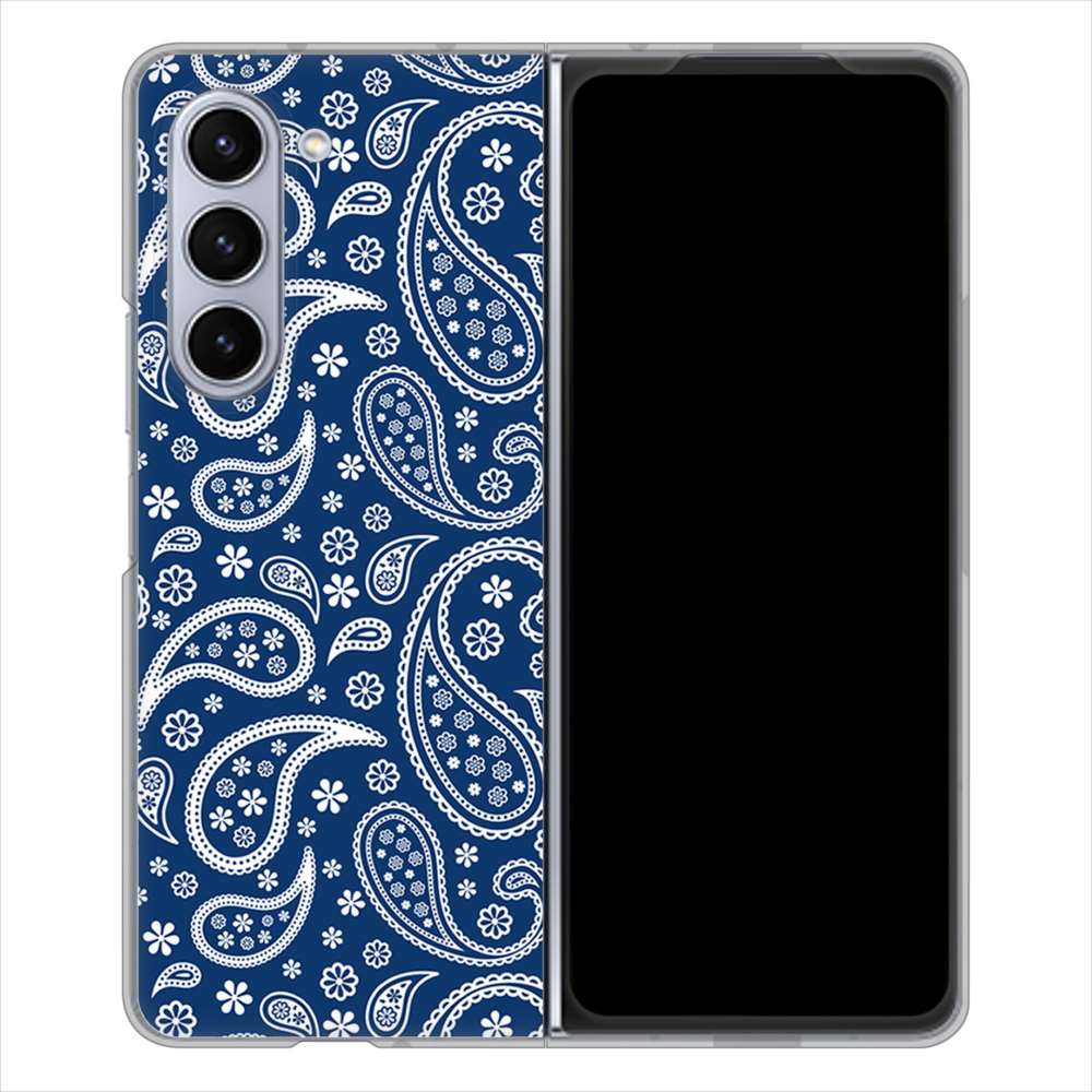 Galaxy Z Fold5 SCG22 au ペイズリー ハードケース 背面印刷