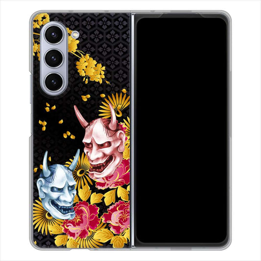 Galaxy Z Fold5 SCG22 au 1024 般若と牡丹2 ハードケース 背面印刷