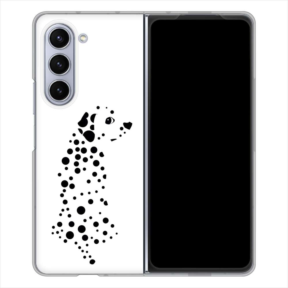 Galaxy Z Fold5 SCG22 au 1038 振り向くダルメシアン（WH） ハードケース 背面印刷