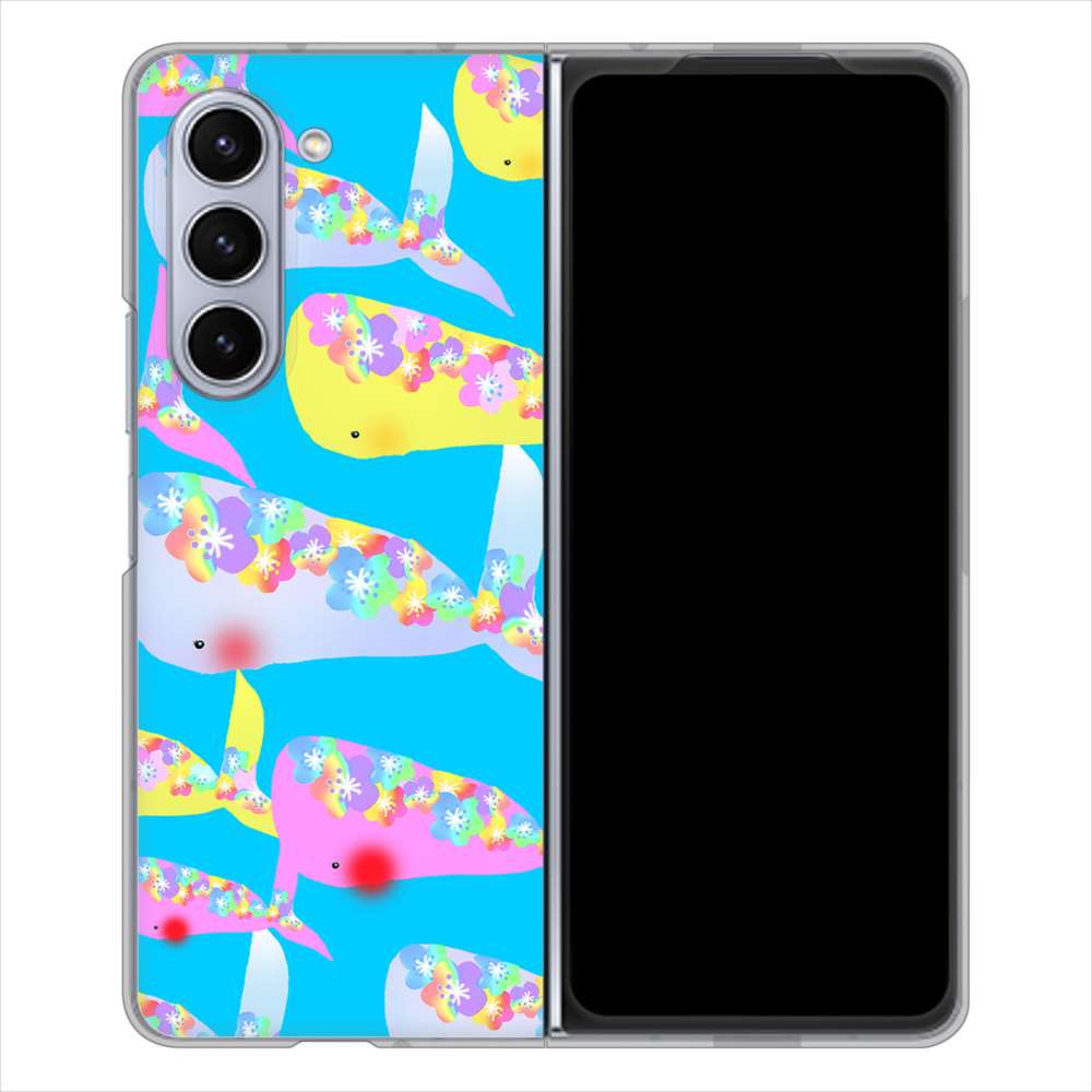 Galaxy Z Fold5 SCG22 au 1045 くじらの仲間 ハードケース 背面印刷