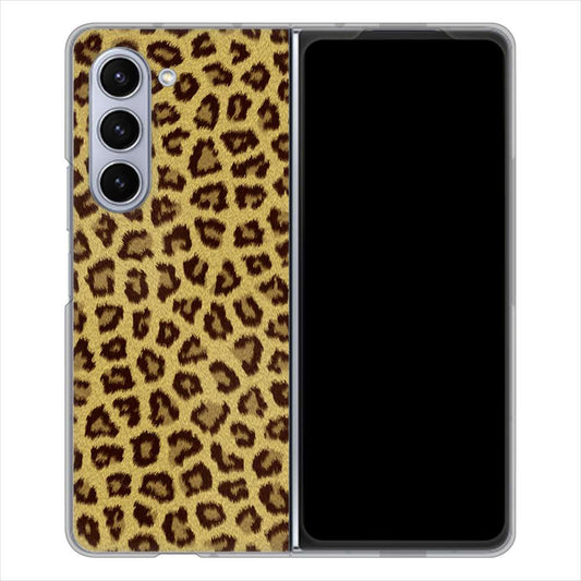 Galaxy Z Fold5 SCG22 au ヒョウ柄ベーシックS ハードケース 背面印刷