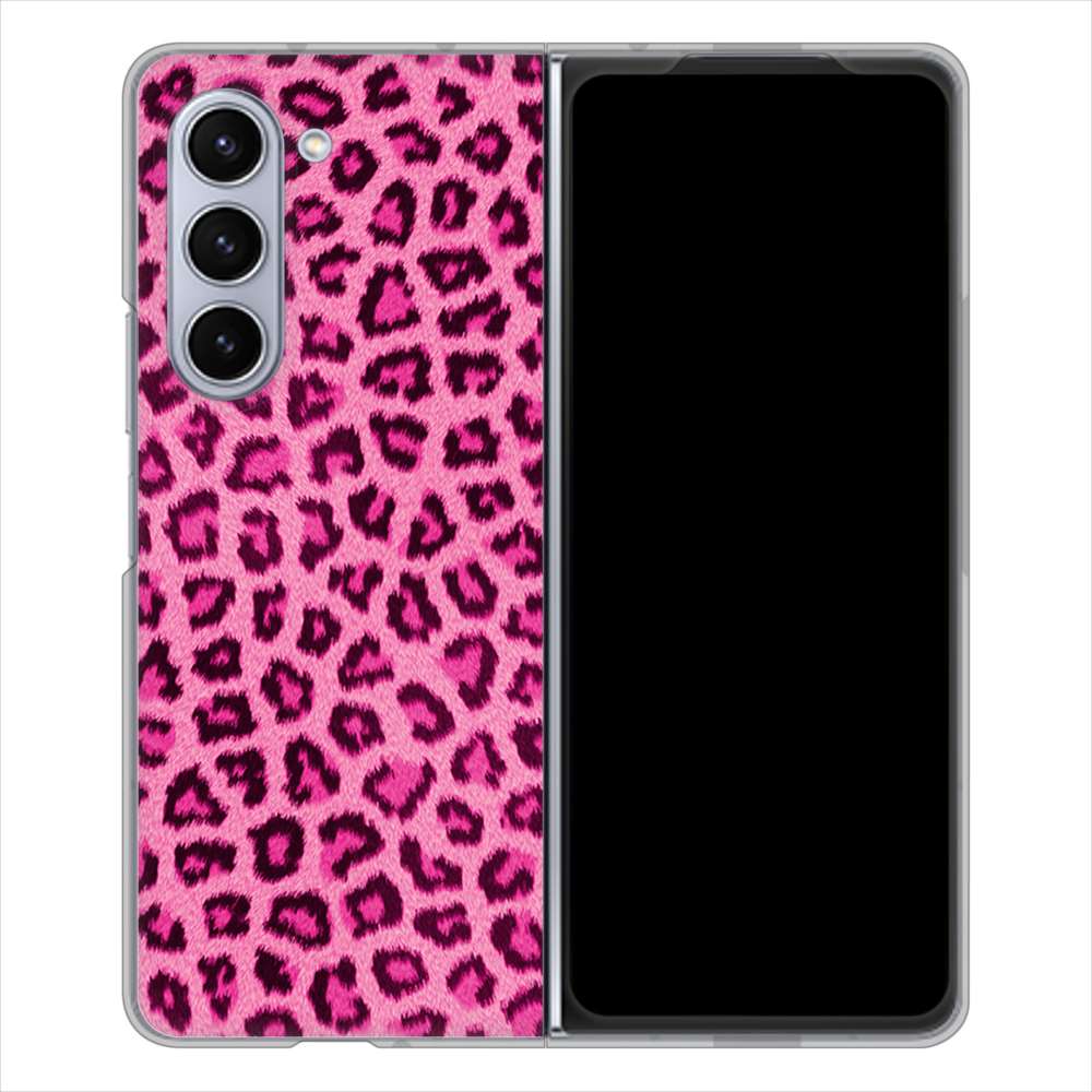 Galaxy Z Fold5 SCG22 au ヒョウ柄ベーシックS ハードケース 背面印刷