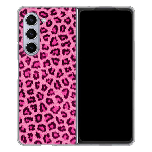 Galaxy Z Fold5 SCG22 au ヒョウ柄ベーシックS ハードケース 背面印刷