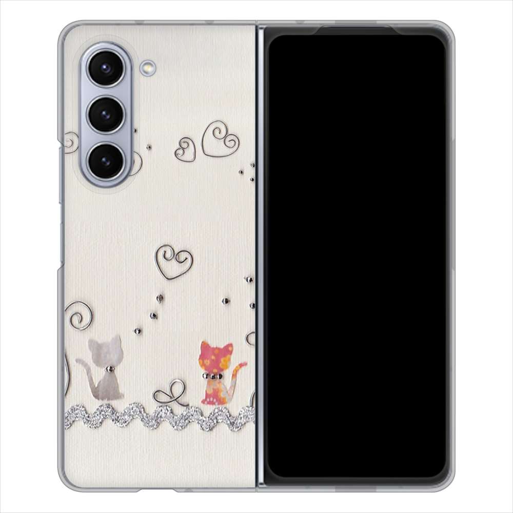 Galaxy Z Fold5 SCG22 au クラフト写真ネコ ハードケース 背面印刷