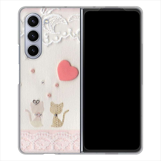 Galaxy Z Fold5 SCG22 au クラフト写真ネコ ハードケース 背面印刷