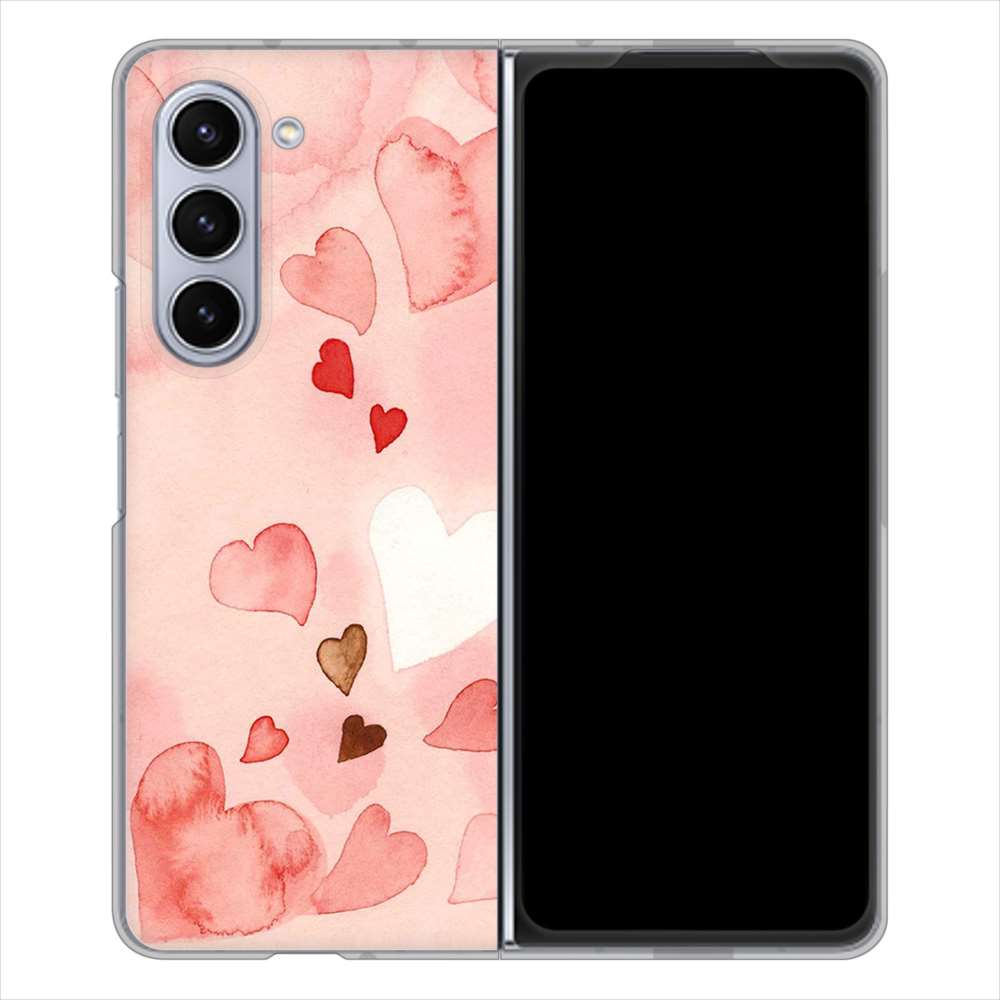 Galaxy Z Fold5 SCG22 au 1125 ハートの和紙 ハードケース 背面印刷