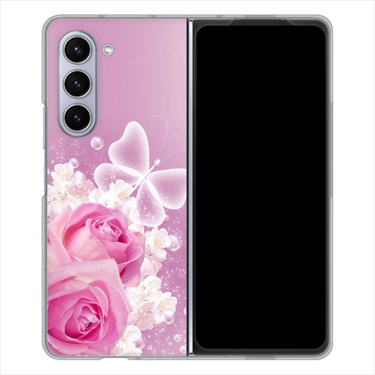 Galaxy Z Fold5 SCG22 au ロマンチックなバラ ハードケース 背面印刷