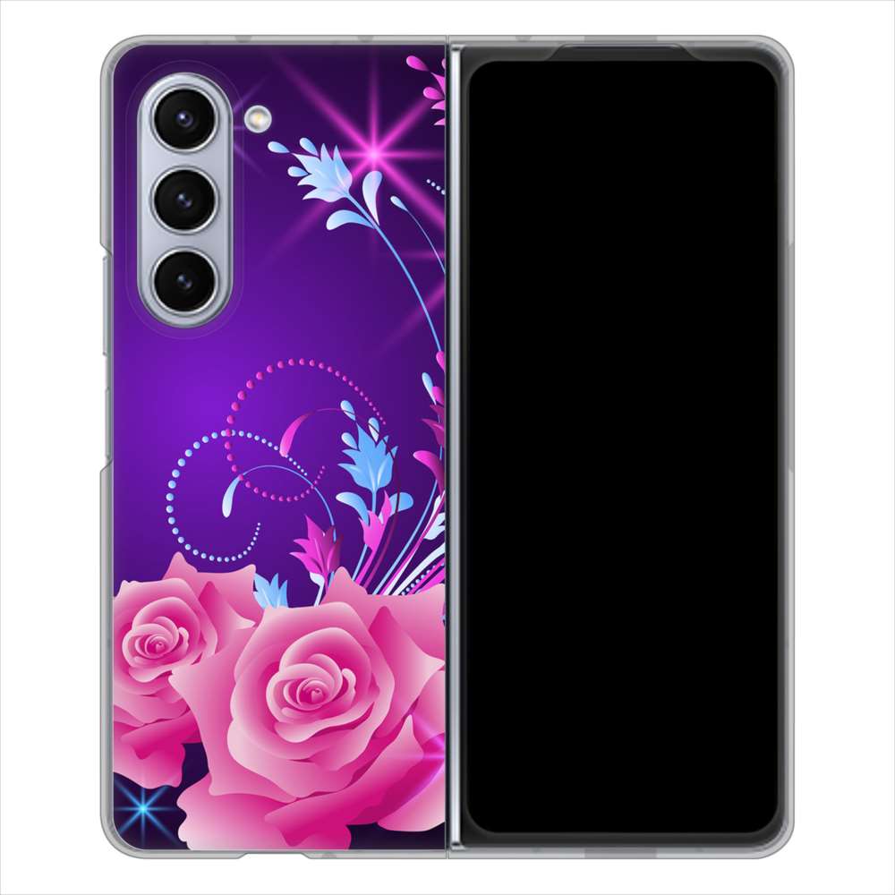 Galaxy Z Fold5 SCG22 au ロマンチックなバラ ハードケース 背面印刷