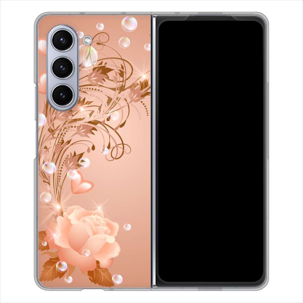 Galaxy Z Fold5 SCG22 au ロマンチックなバラ ハードケース 背面印刷