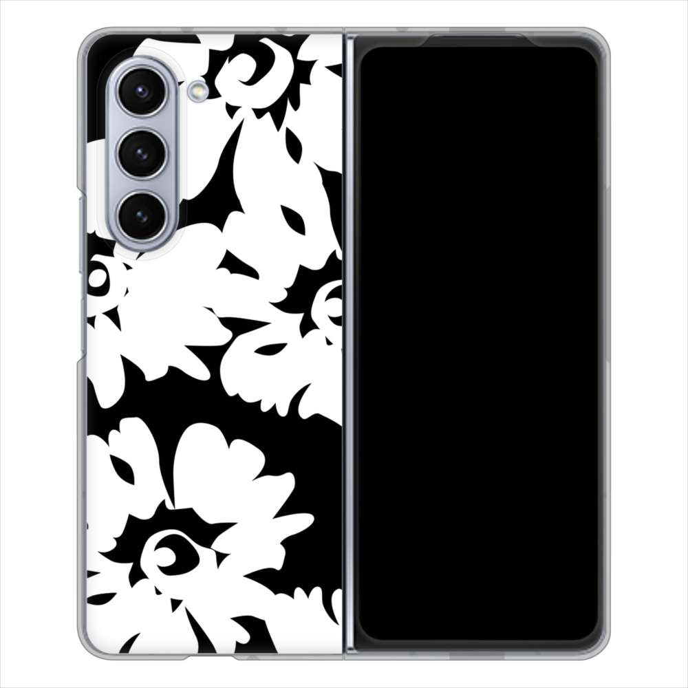 Galaxy Z Fold5 SCG22 au 1215 モダンフラワー ハードケース 背面印刷