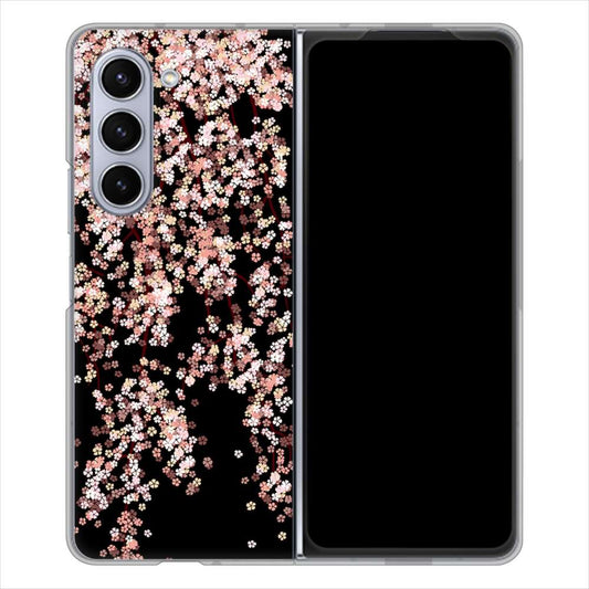 Galaxy Z Fold5 SCG22 au 1244 しだれ桜 ハードケース 背面印刷