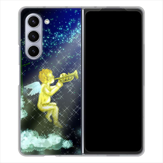 Galaxy Z Fold5 SCG22 au 1248 天使の演奏 ハードケース 背面印刷