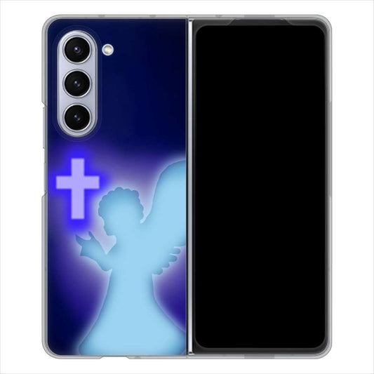 Galaxy Z Fold5 SCG22 au 1249 祈りを捧げる天使 ハードケース 背面印刷