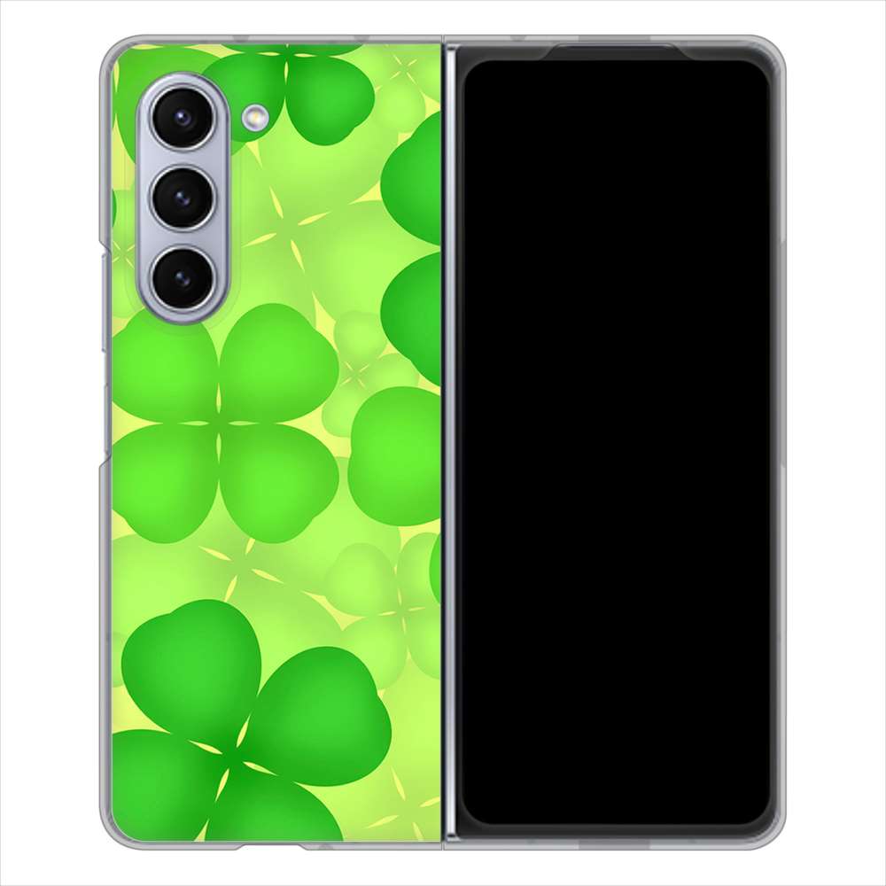 Galaxy Z Fold5 SCG22 au 1297 四つ葉のクローバー ハードケース 背面印刷